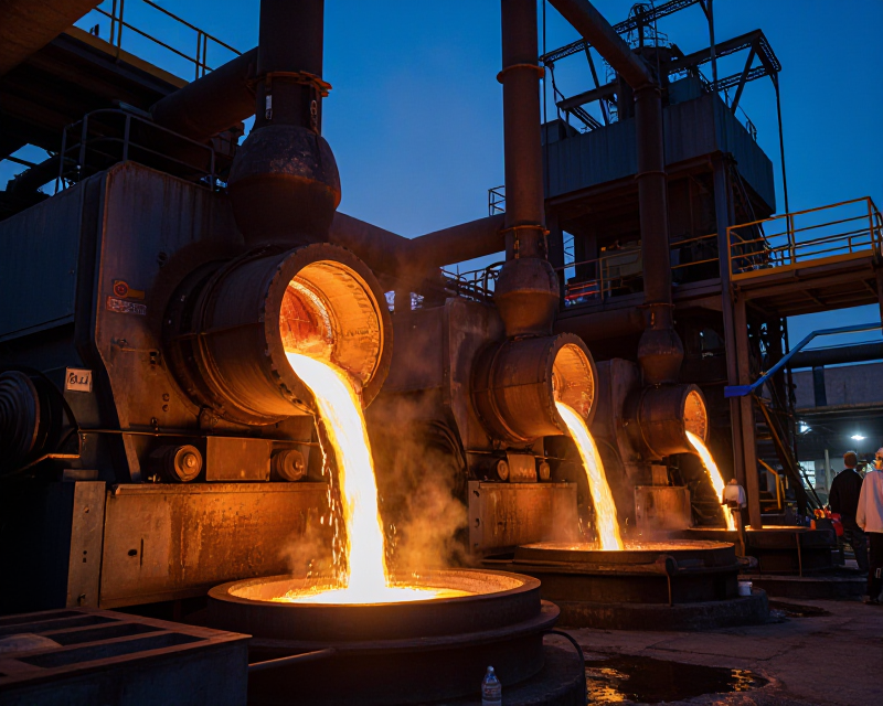 Industrial Metal Smelting Process