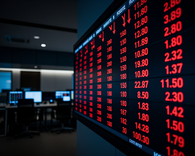 Financial market decline concept