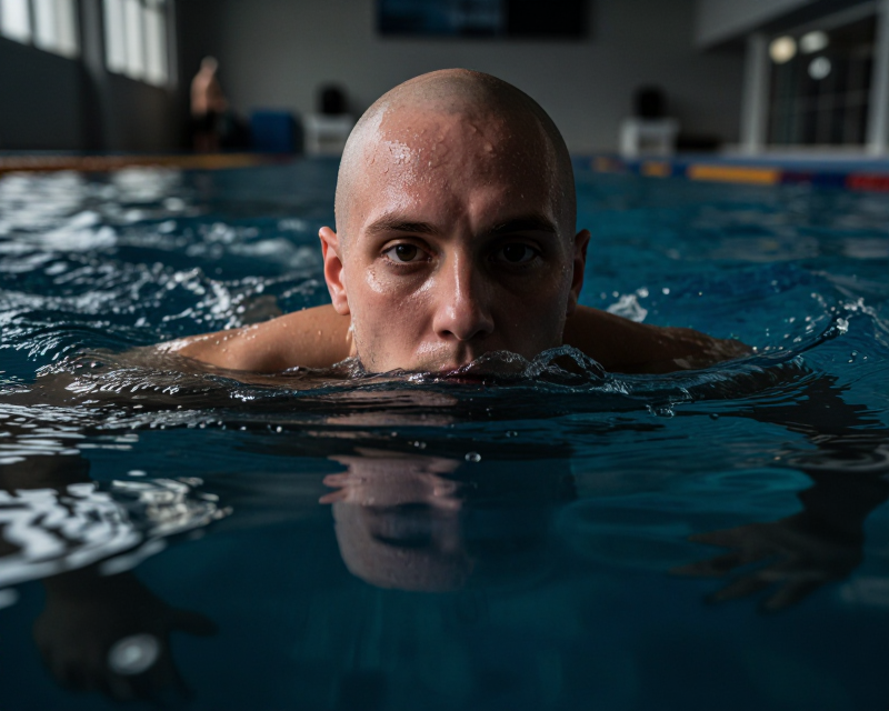 Cinematic Swimming Race Tension