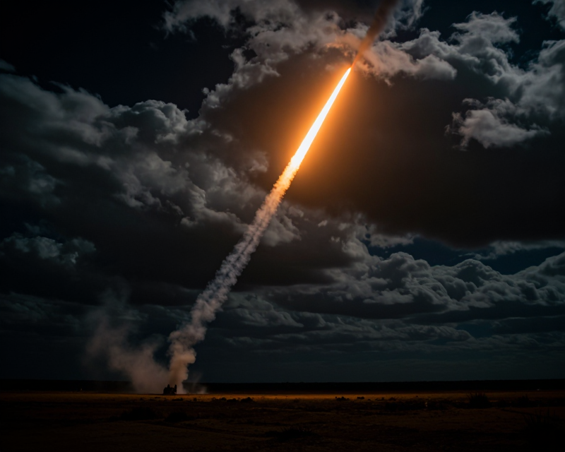 Missile Trajectory in Dark Sky